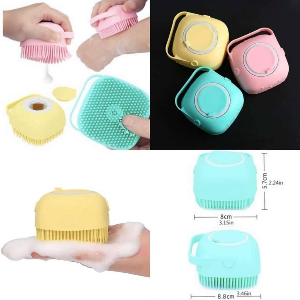 (COD) Sikat Mandi Bahan Silikon Lembut Sikat Badan Kepala Shower Brush Silicone Dispenser Sabun