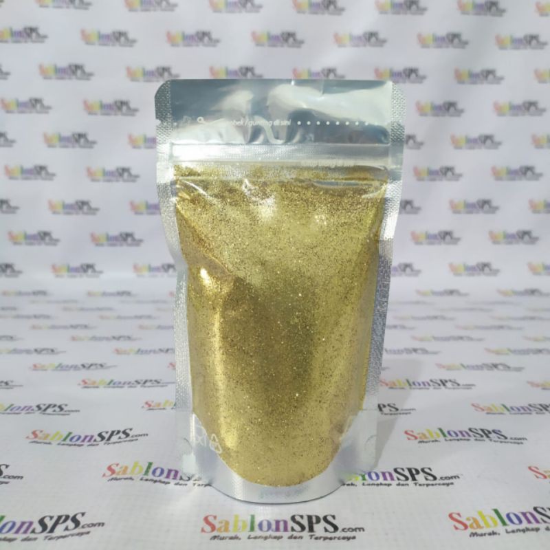 BUBUK GLITER LIGHT GOLD GLITTER POWDER 100gr ZIP LOCK