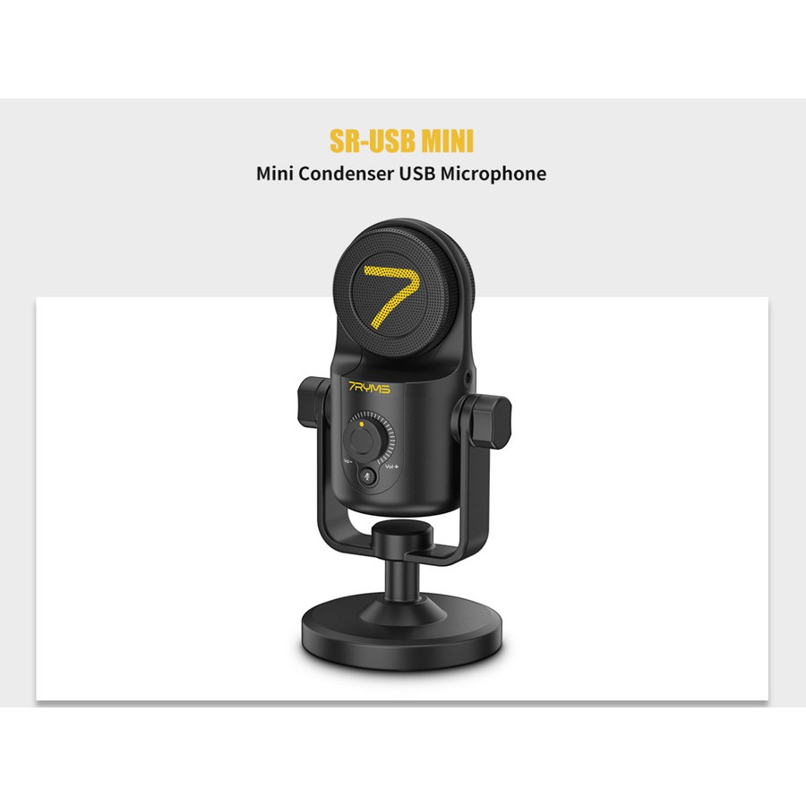 7Ryms Mini Condenser USB Microphone With Zero Latency Monitoring Mic