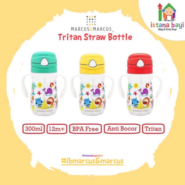 Marcus &amp; Marcus Tritan Straw Bottle/Botol minum anak