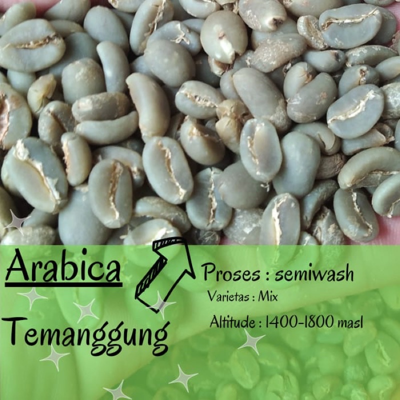 

biji kopi/greenbean arabika Temanggung semiwash 1kg arabica