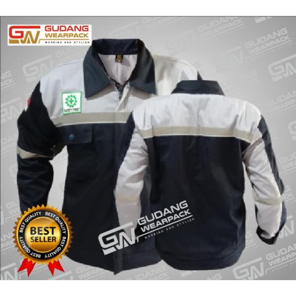 Gudang Wearpack - Baju Kerja Seragam Proyek Warna Dongker - Abu Muda