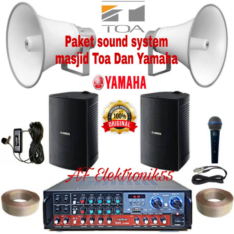 Paket Sound System Masjid 2 Speaker Indoor Yamaha + 2 Speaker Outdoor Toa Orginal