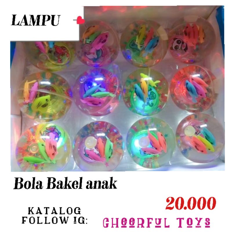 mainan anak bola bekel ikan