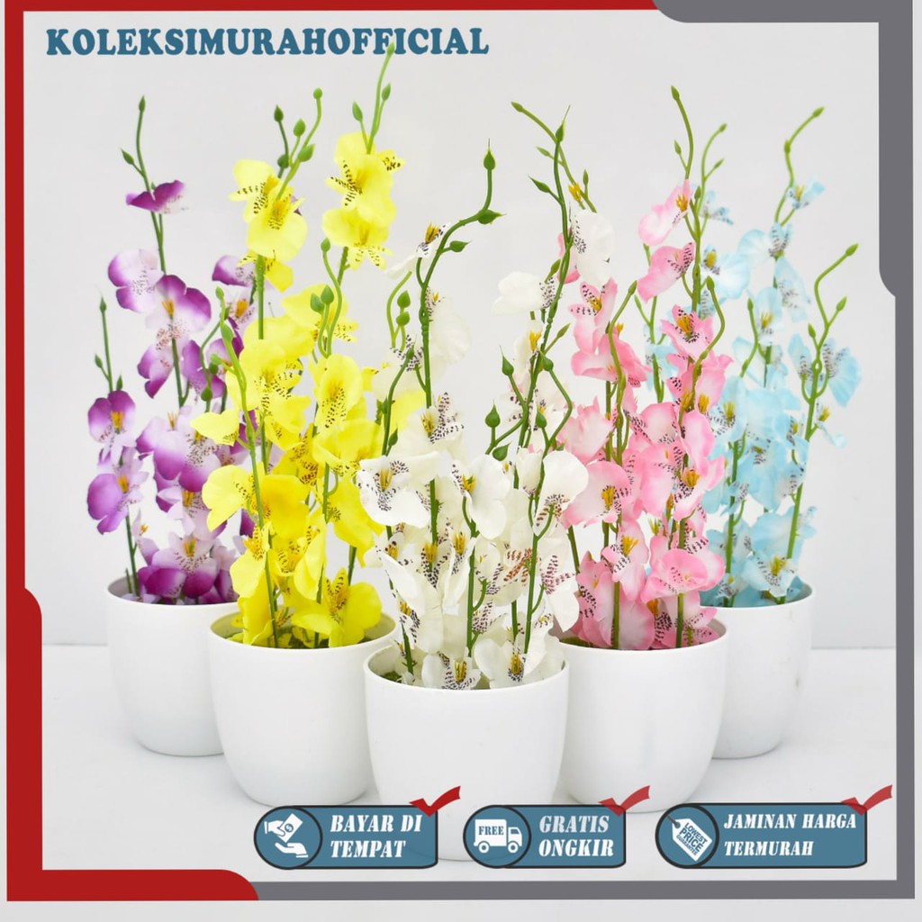COD BUNGA PLASTIK BUNGA PAJANGAN IMITASI BUNGA ARTIFISIAL BUNGA ANGGREK TANAMAN HIAS PLASTIK BP8833