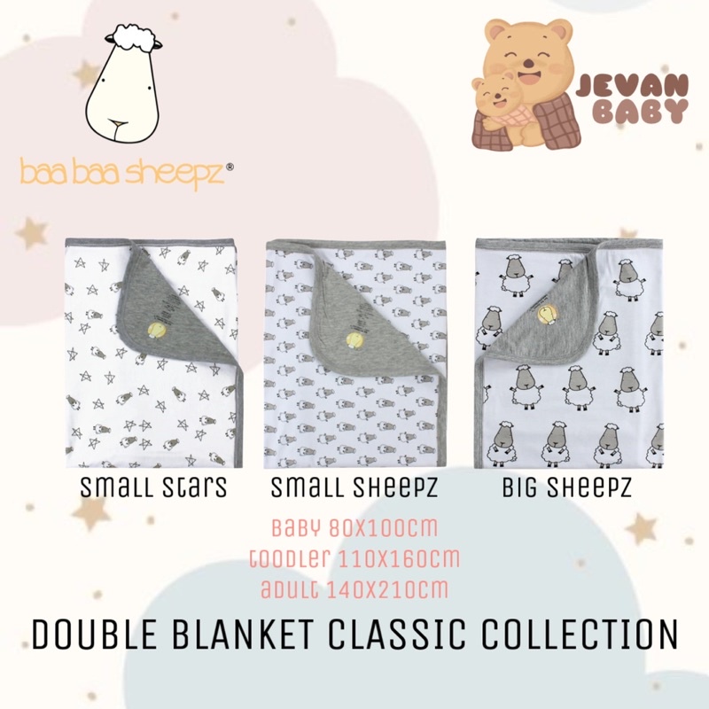 Baabaasheepz Bamboo Double Blanket Kids / Toodler - Selimut Anak Bambu