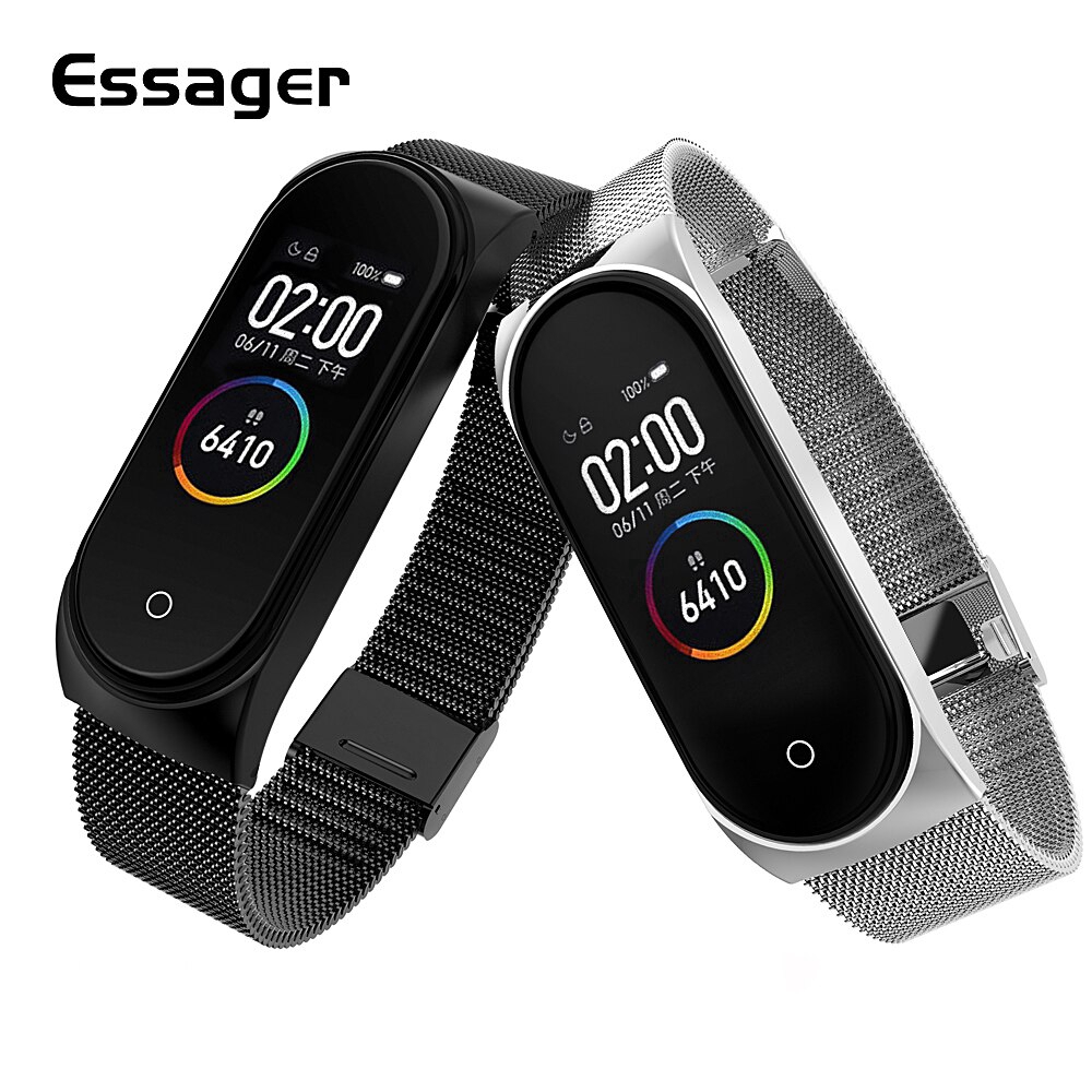 

Essager 100% Original Plated Metal Strap for Xiaomi Mi Band 4 3 Wrist Bracelet for Miband 4 3 Band4 Band3 Strap Accessories