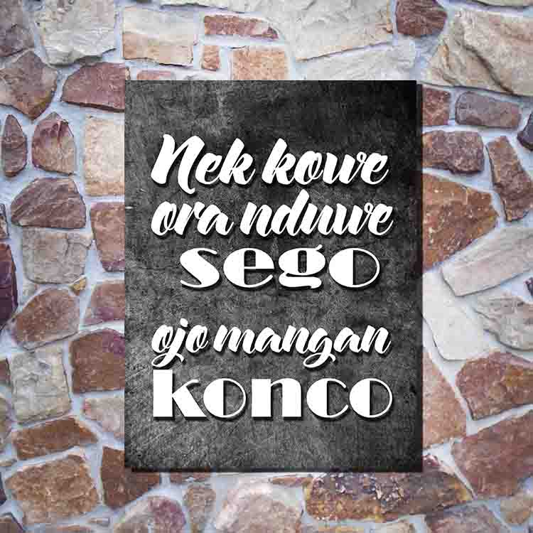Quote Jawa Luwe Poster Kayu - Pajangan Dekorasi Dinding Rumah