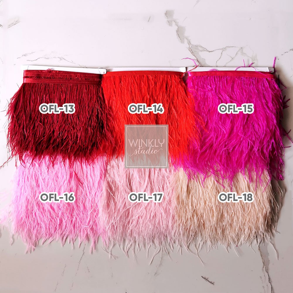 Bulu Ostrich Tinggi 10cm - 15cm Ostrich Feather 10-15cm Renda Ostrich Panjang A