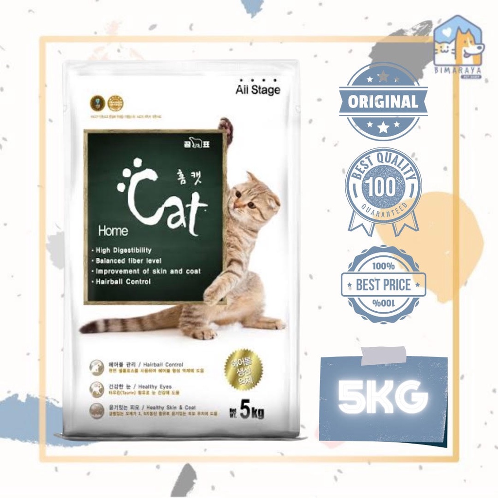 HOME CAT  ALL STAGE DRY CAT FOOD / MAKANAN KUCING 5KG (KHUSUS EKSPEDISI)