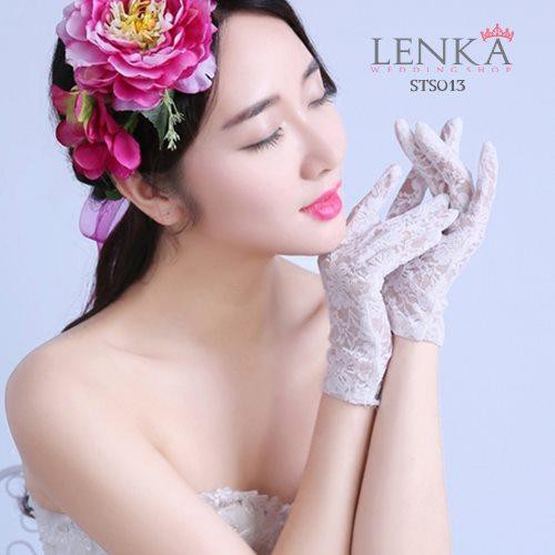 [SIAP KIRIM] BRIDAL GLOVES PUTIH PENDEK AKSESORIS WANITA PENGANTIN PESTA STS013