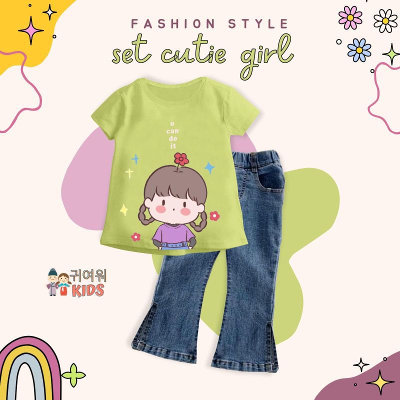 Afsheenastore Set Cute Girl Kiyowo / Ready Size 6