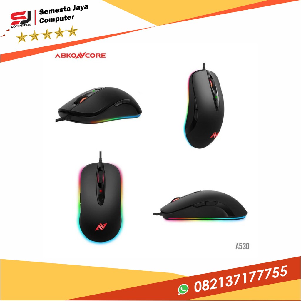 Mouse gaming abkoncore A530 RGB |Pixart PMW 3325 | Omron | 4000DPI | MCU