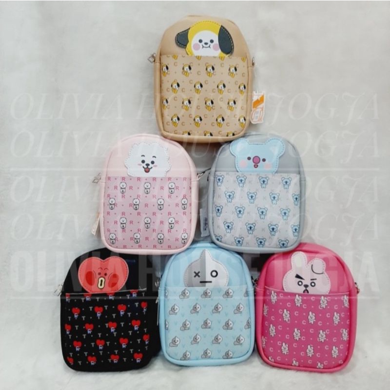 Tas Slempang BTS KPOP Totol Sling Bag BTS Huruf Tas BTS KPOP Huruf