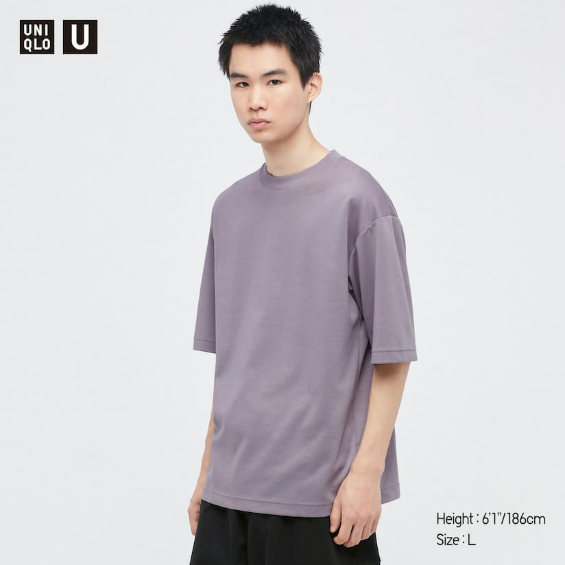 kaos uniqlo, kaos uniqlo pria, kaos uniqlo wanita Alrism purple Baru original
