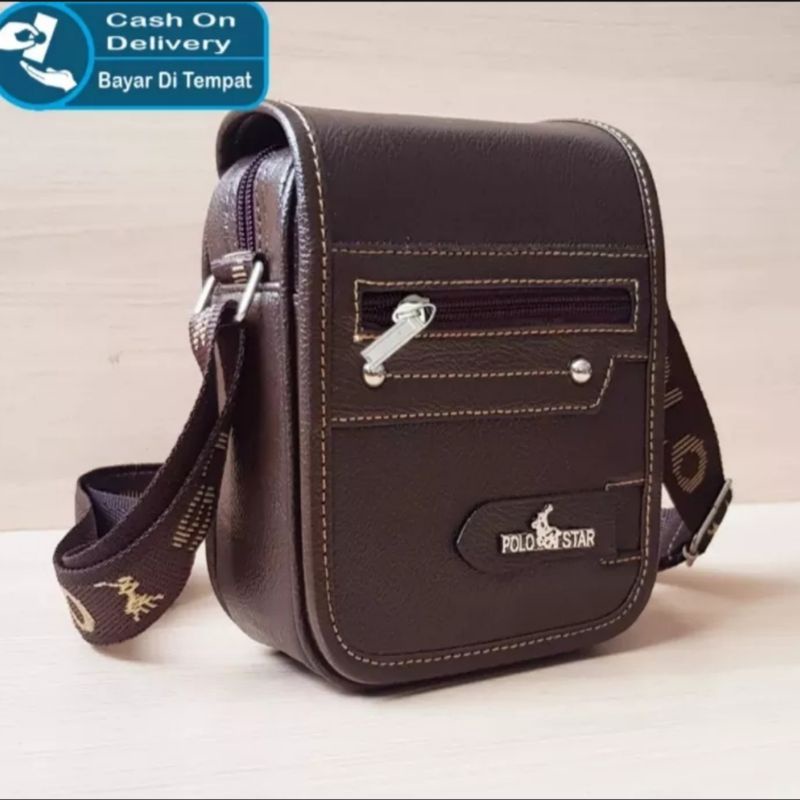 Tas Selempang Polo Star SK-007 Tas Selempang Kulit Sintetis Pria Wanita Tas Selempang