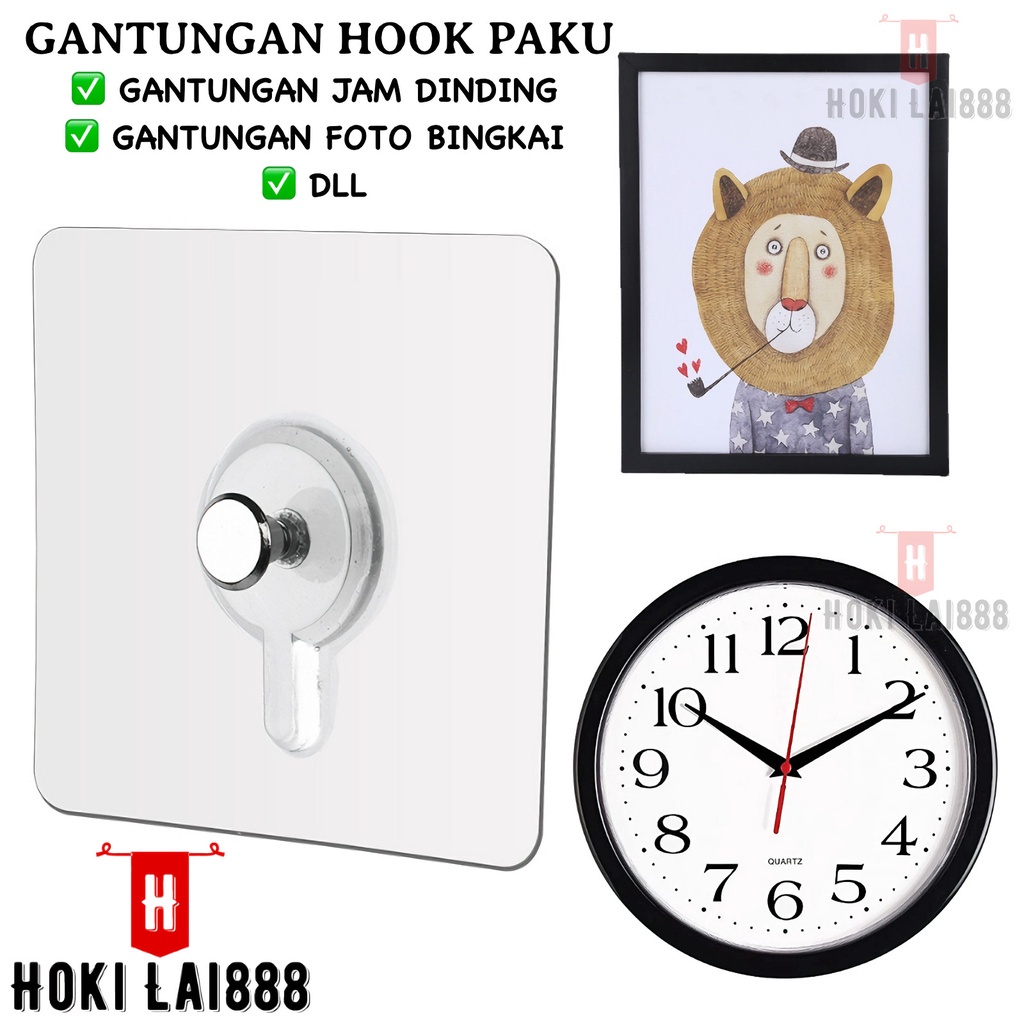 [HKL] Gantungan Hook Paku / Gantungan Tempel Jam Dinding Bingkai Tanpa Bor / Gantungan Magic Paku