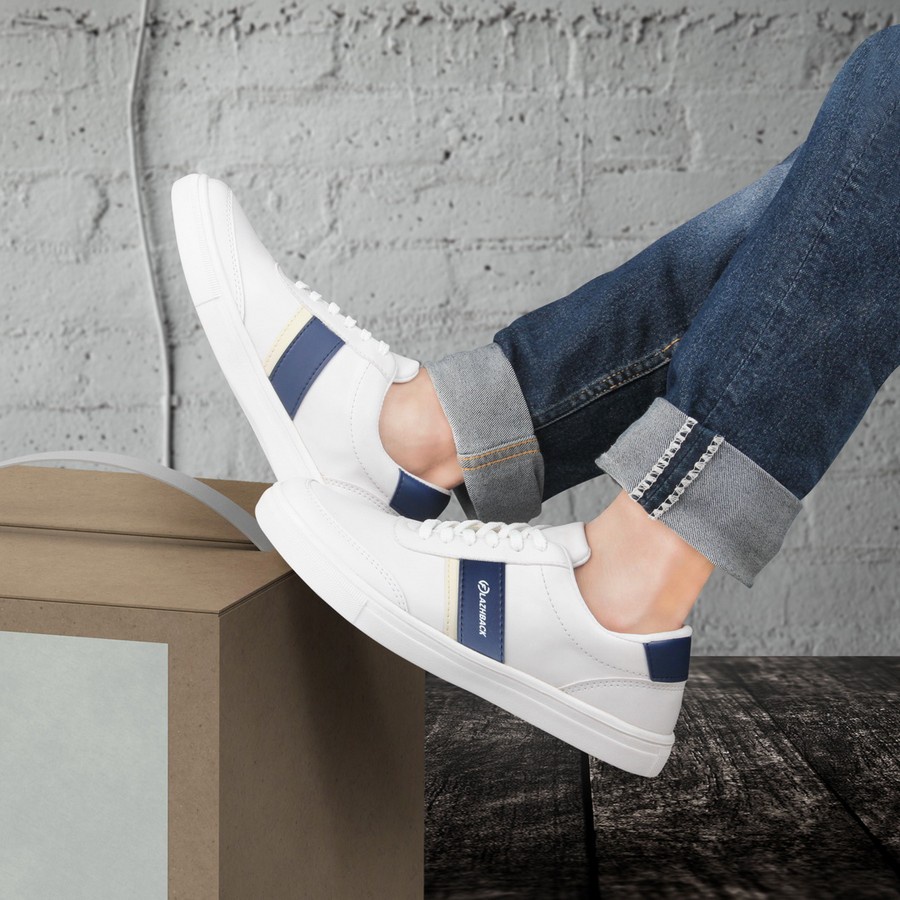 Sepatu Sneakers Putih Pria Cowok Casual F1201 NAZ Amron Store