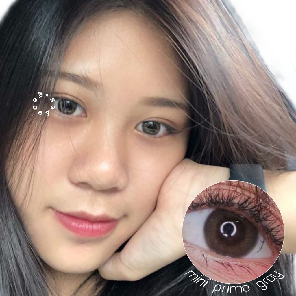 Softlens Kitty Kawaii Mini Primo - Soflens Warna Gray Brown bisa Minus