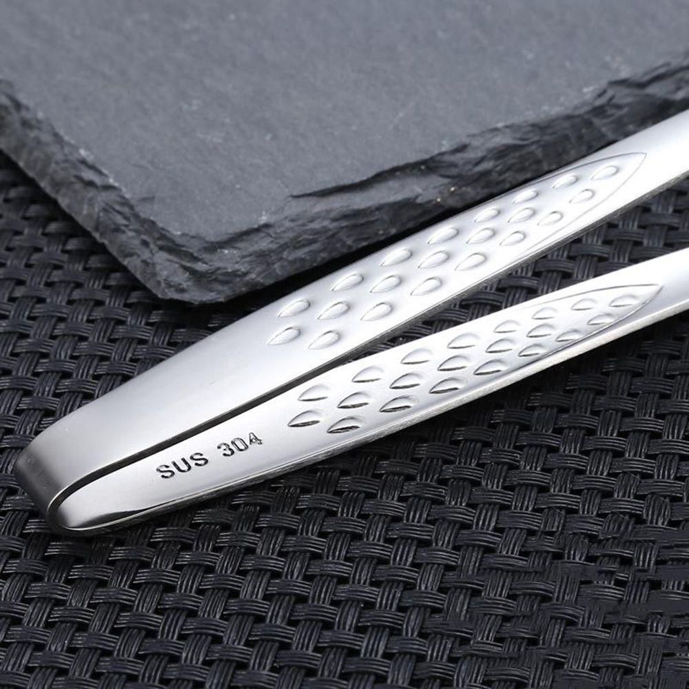 Populer Stainless Steel French Fries Steak Penjepit Non-Slip BBQ Tweezer Barbecue Tongs