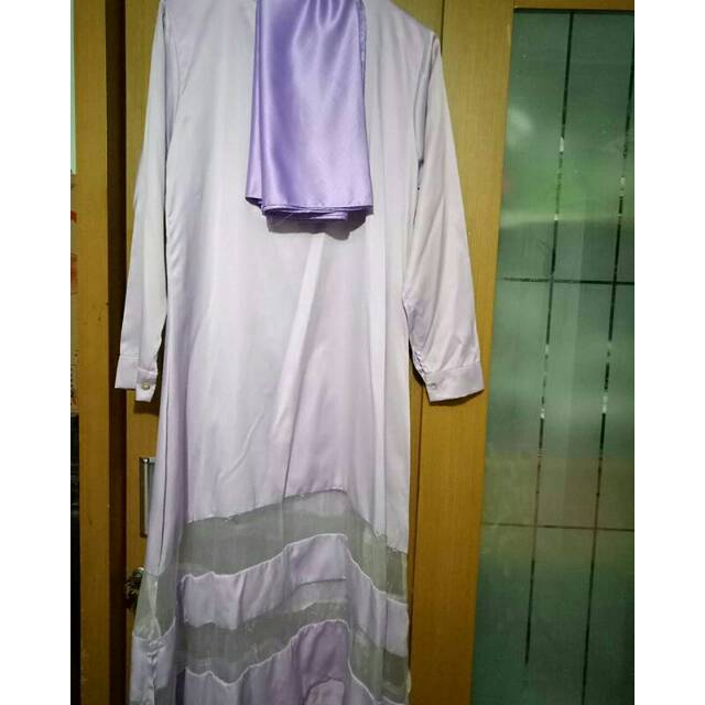 Preloved longdress + hijab fit to XL