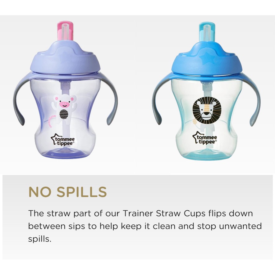 TOMMEE TIPPEE TRAINING STRAW Cup Anti Spill 230ml - Zeus