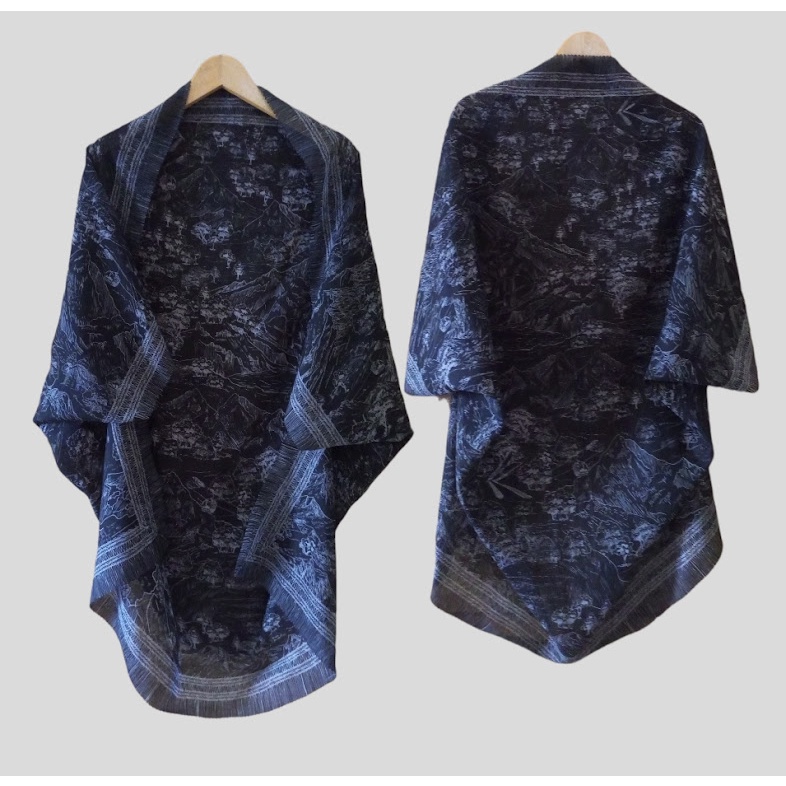 OUTER SCARF CARDIGAN MOTIF TERBARU PEGUNUNGAN HITAM