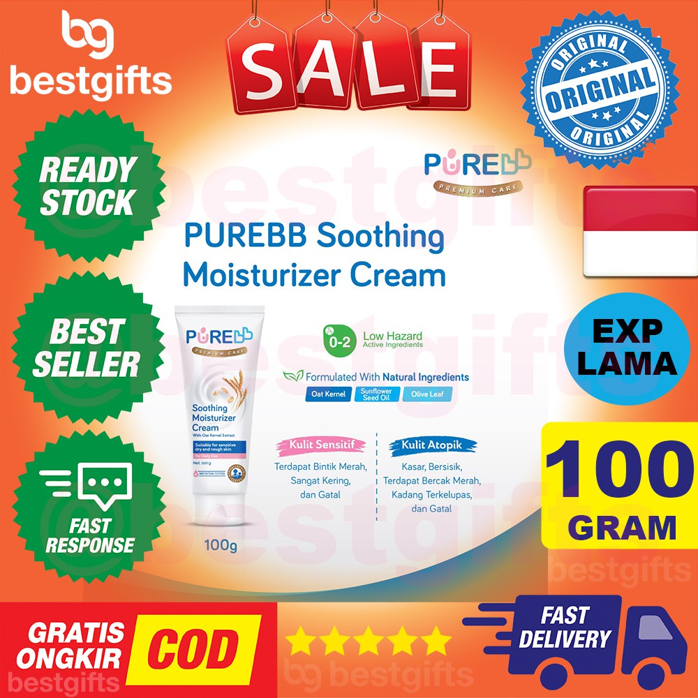 PURE BABY KIDS PUREBABY PUREKIDS SOOTHING MOISTURIZER MOISTURIZING CREAM MOISTURISER KRIM BAYI ANAK