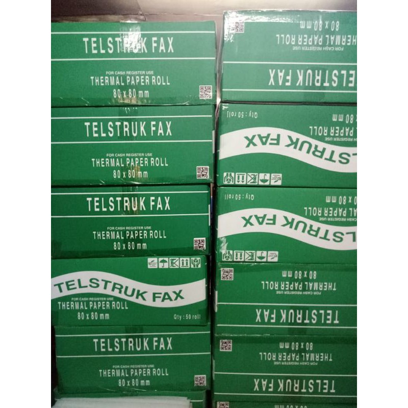 

thermal paper telestruk fax 80mmx80mm hasil print hitam 1box isi 50roll