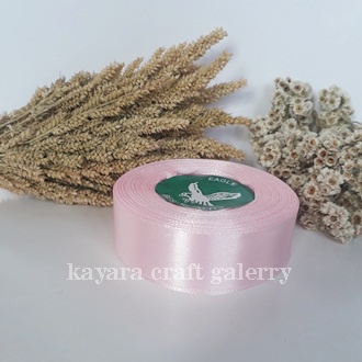 Pita satin BABY PINK termurah 2,5cm per rol