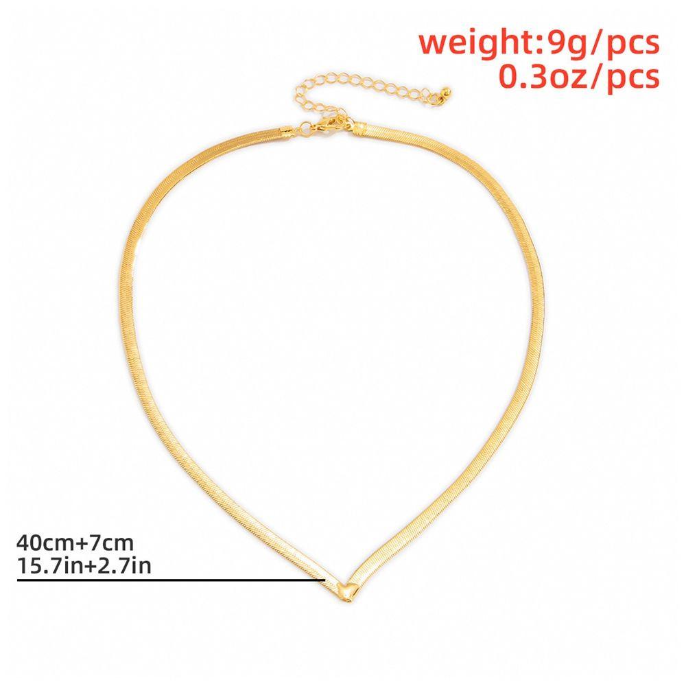 Mxbeauty V Bentuk Kalung Punk Retro Klavikula Rantai Gadis Hadiah Bare Chain Kalung Wanita Perhiasan Aksesoris Sederhana Wanita Choker Necklace