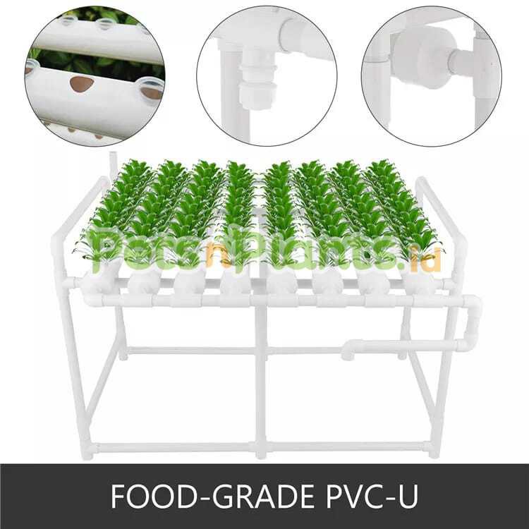 SET PIPA HIDROPONIK DFT 2,5 INCH PVC-U FOOD GRADE IMPORT 72 LUBANG