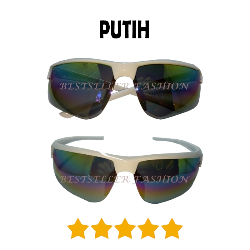 Kacamata Sepeda Anti Uv400 Lensa Pelangi Kacamata Sport Pelangi Model Semi Rimless Kacamata Olahraga Outdoor Anti Silau