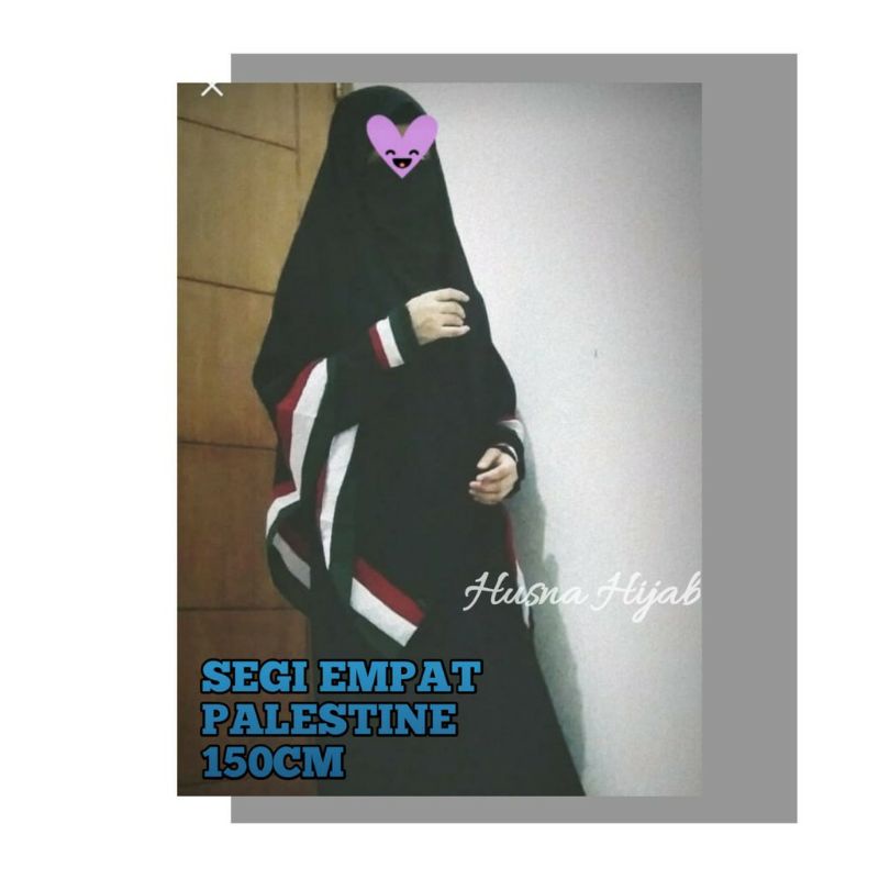 [HUSNA COLLECTION] Khimar Segi Empat Palestine