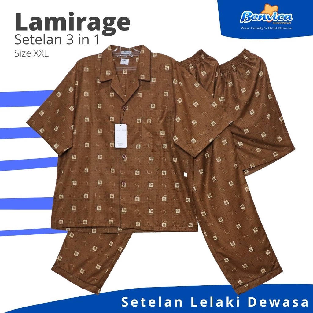 BENVICA BAJU TIDUR PIYAMA LAKI-LAKI DEWASA KATUN XXL LA MIRAGE