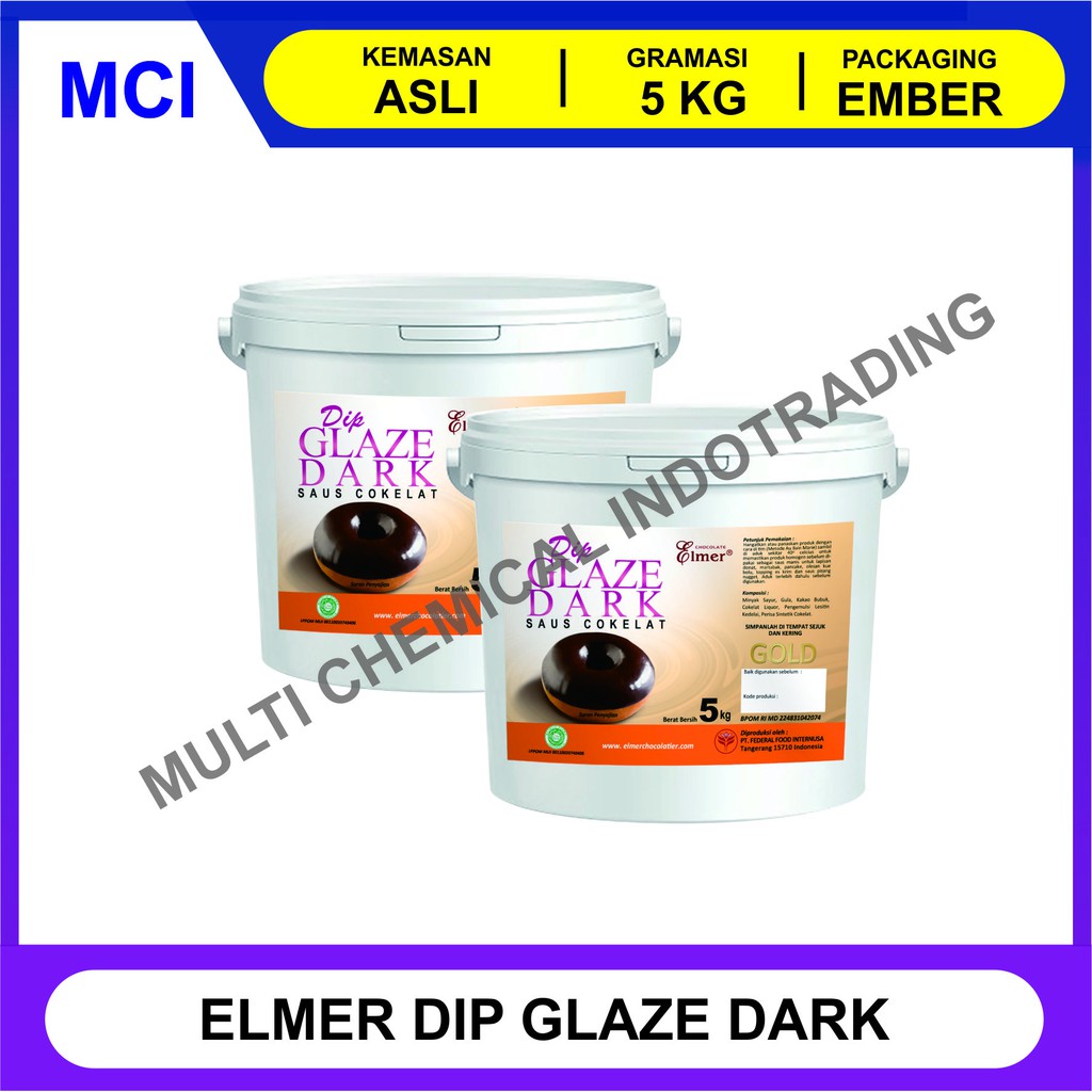 

ELMER DIP GLAZE 5 KG - TOPPING DONAT PISANG NUGGET - DARK CHOCO