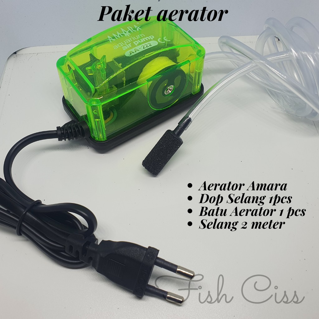 PAKET AERATOR LENGKAP AMARA mesin gelembung udara 1 LUBANG aquarium aquascape AMARA