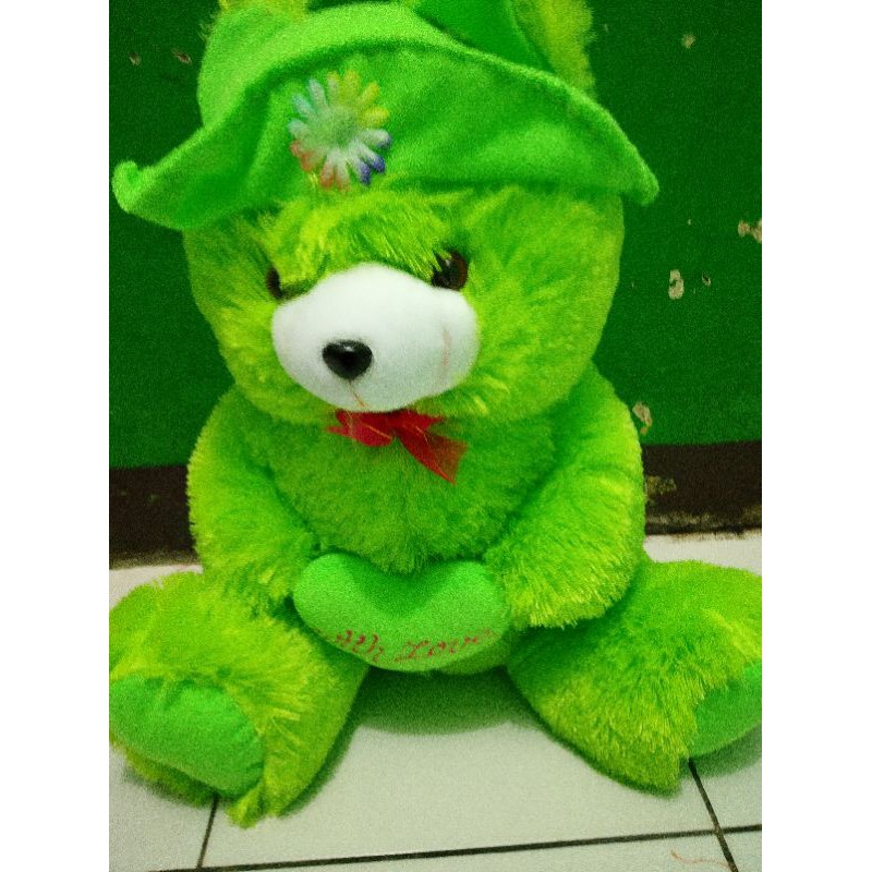 Boneka teddy bear topi XL duduk