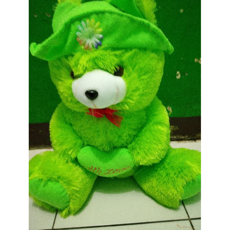 Boneka teddy bear topi XL duduk