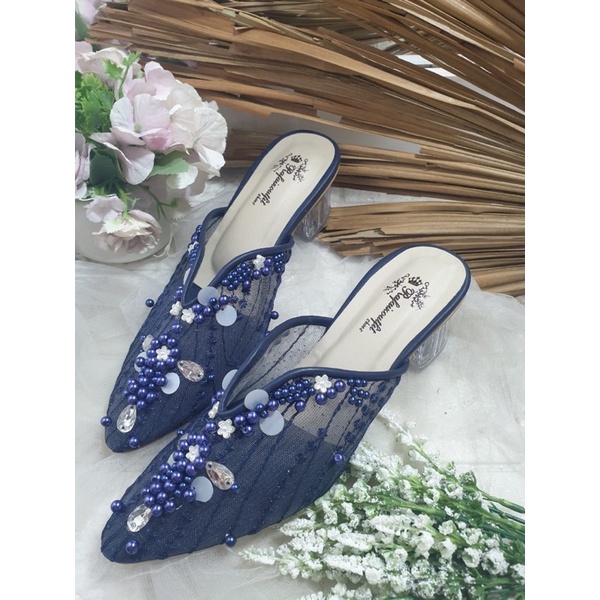 ruby navy cantik sepatu ruby wrna navy tnggi 5cm kaca