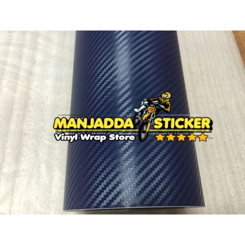 STIKER CARBON 3D WARNA DARK BLUE ORIGINAL