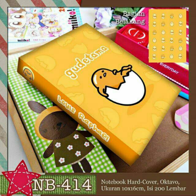 

Notebook A6 GUDETAMA buku catatan custom murah unik lucu