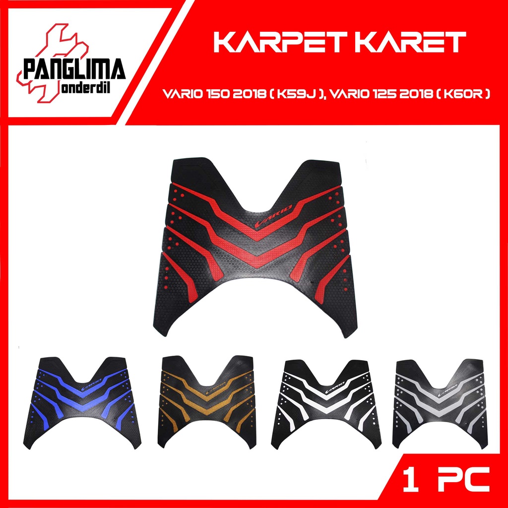 Karpet Karet Honda Vario 125-150 New LED eSP 2018-2022 Merah-Biru-Putih-Abu-Emas-Gold Keset Pijakan Alas Kaki Motor