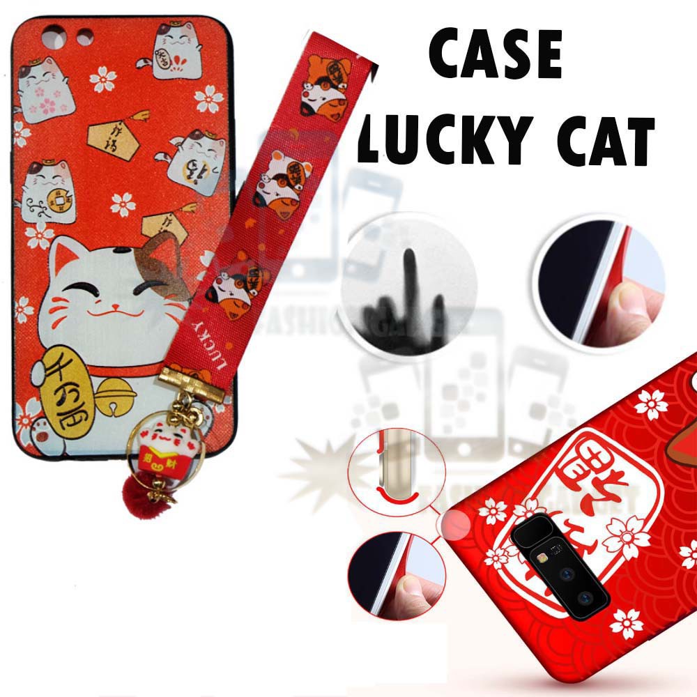 ANTI CRACK Oppo F3 Plus Casing R9S Plus Lucky Cat Case Oppo F3+ 3D Maneki Neko Kucing Hoki / Silikon