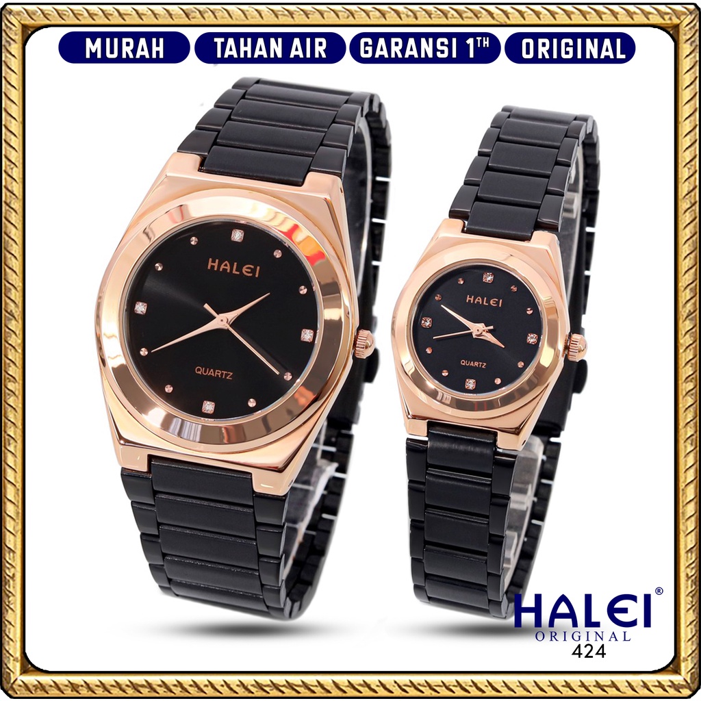 Original #Jam Tangan Halei ORI #Garansi 1 Tahun #Jam Tangan Rantai Couple Bulat Original Murah Halei