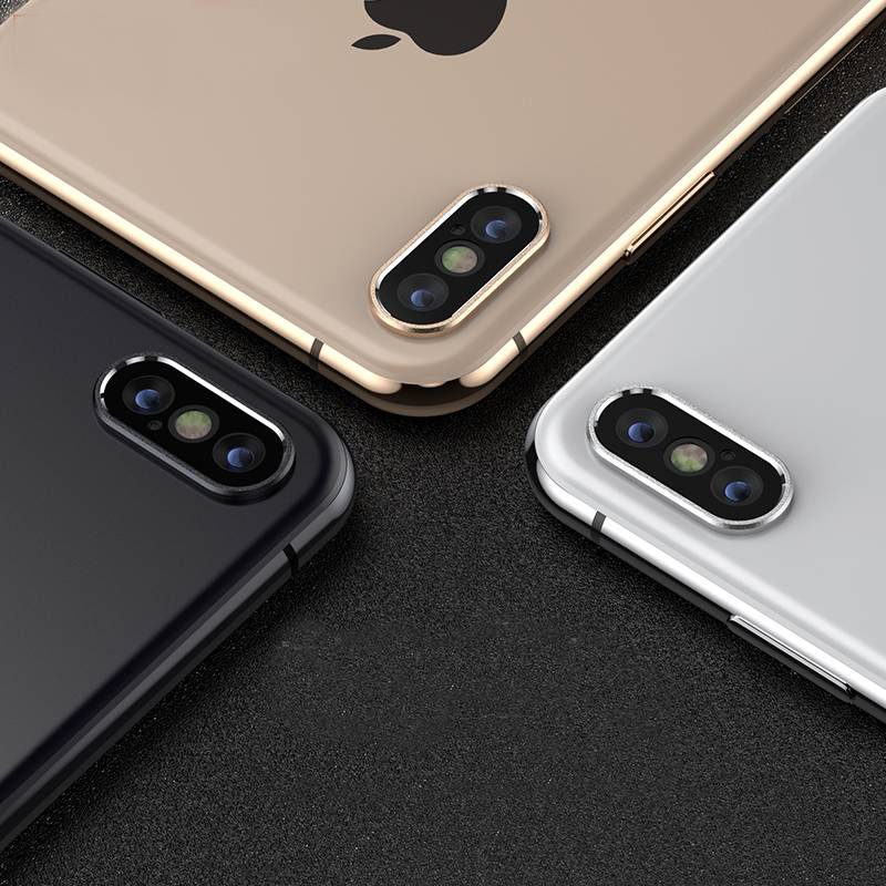 Pelindung Lensa Kamera Belakang Bahan Metal + Tempered Glass Untuk Iphone X Xs Max Xr