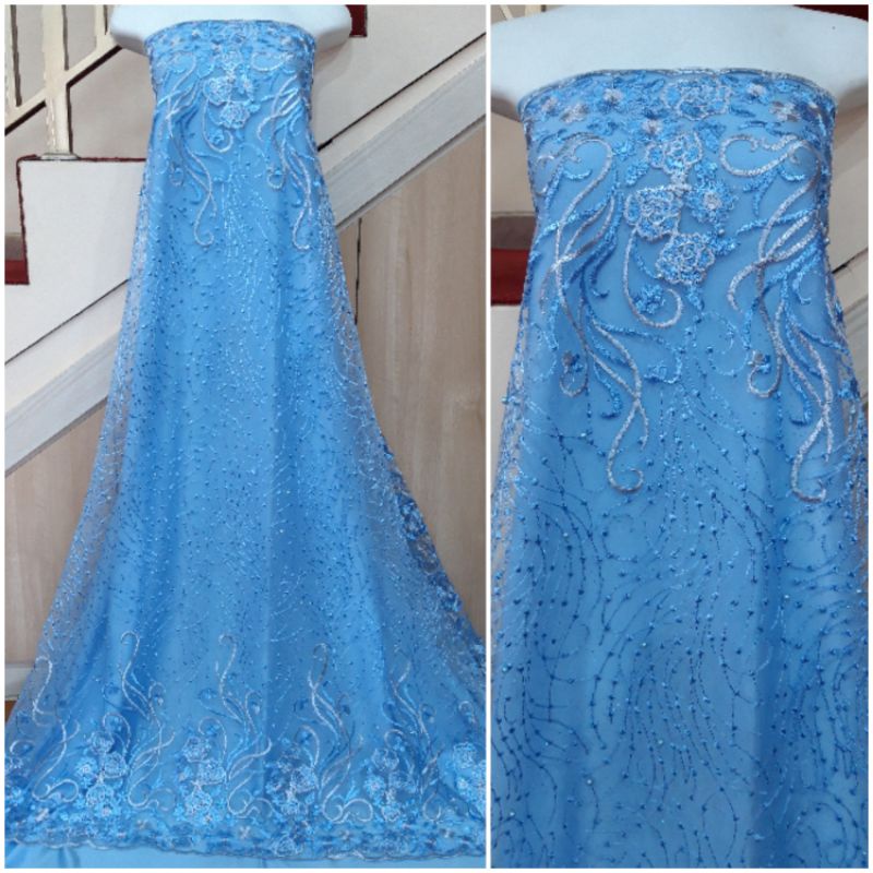 KAIN TILE Bordir,kain tile brokat, tile bordir, tile polos ,tile mutiara (Harga Setengah Meter)