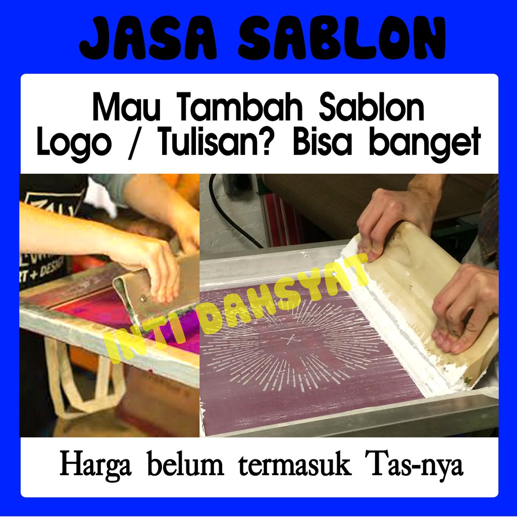 

Jasa tambah Sablon Logo/Tulisan di Tas Spunbond/Goodie Bag