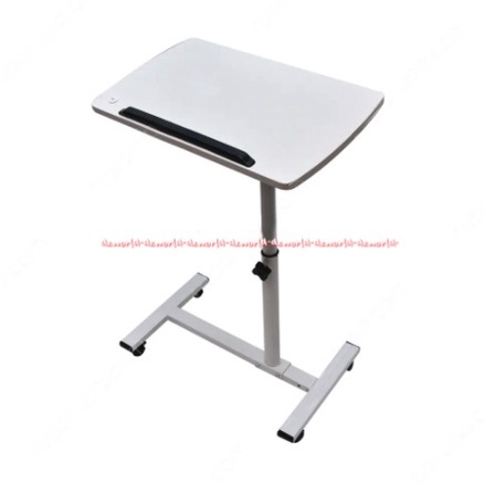 Odi Adjustable Desk Table Meja Laptop Belajar Rumah Sakit Dengan Ketinggian Bisa Disesuaikan Pakai Roda Berputar 360 Derajat Odd White Putihi