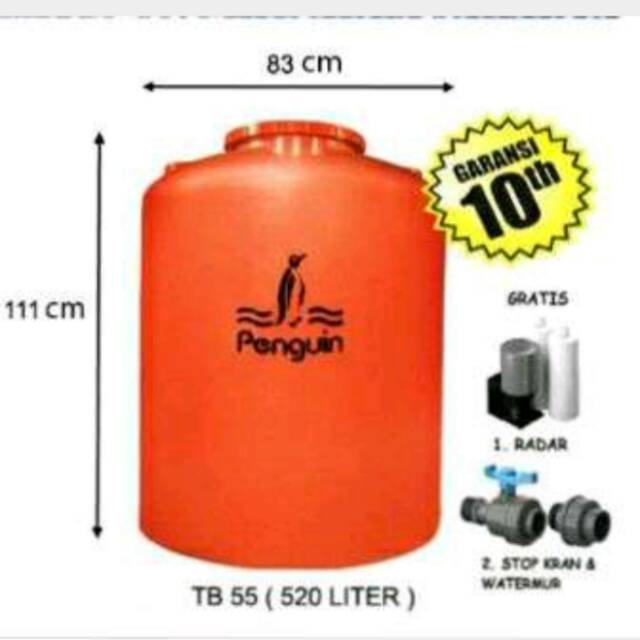 Jual Tangki Air Tandon Toren Penguin 520 Liter Tb 55 Tb55 Indonesia